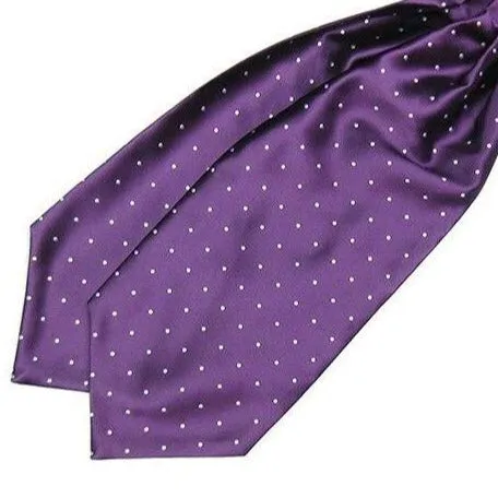 Polka Dot Silk Ascot Tie