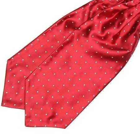 Polka Dot Silk Ascot Tie