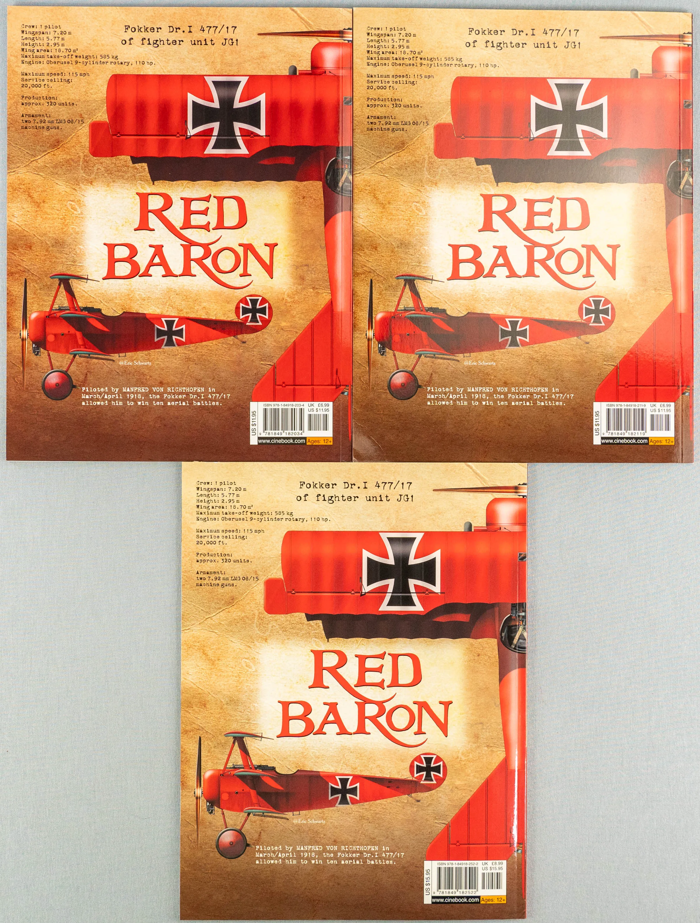 Red Baron Complete Set - Volumes 1, 2 and 3: Cinebook Paperback Comics by Veys/Puerta