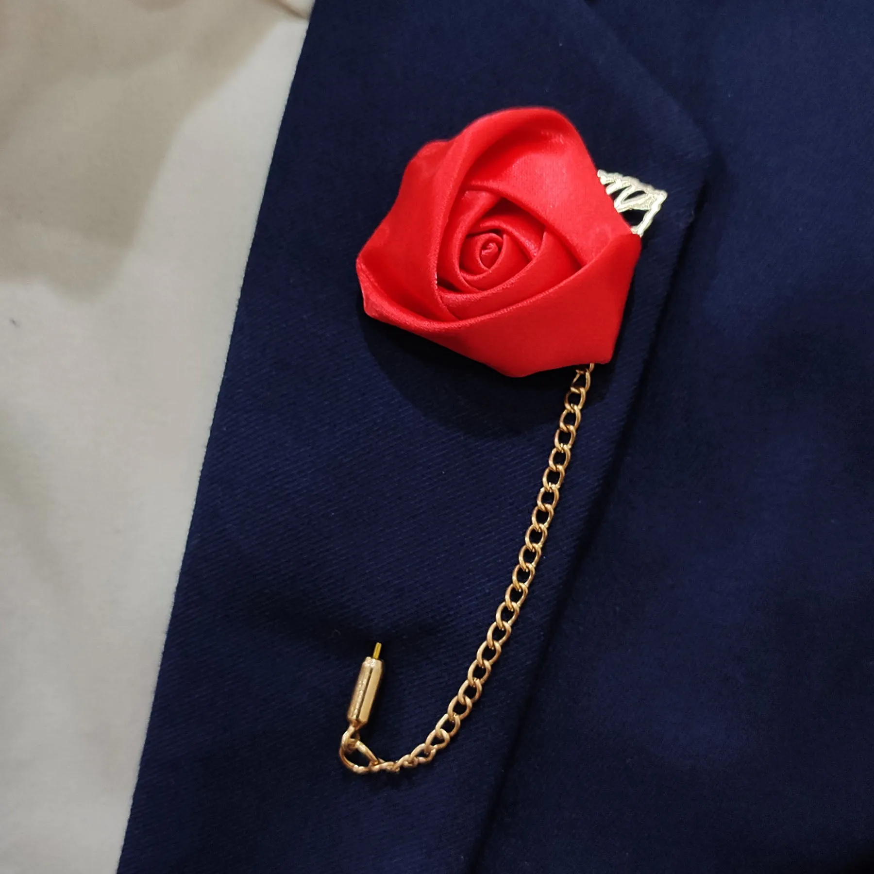 Red Floral Lapel Pins