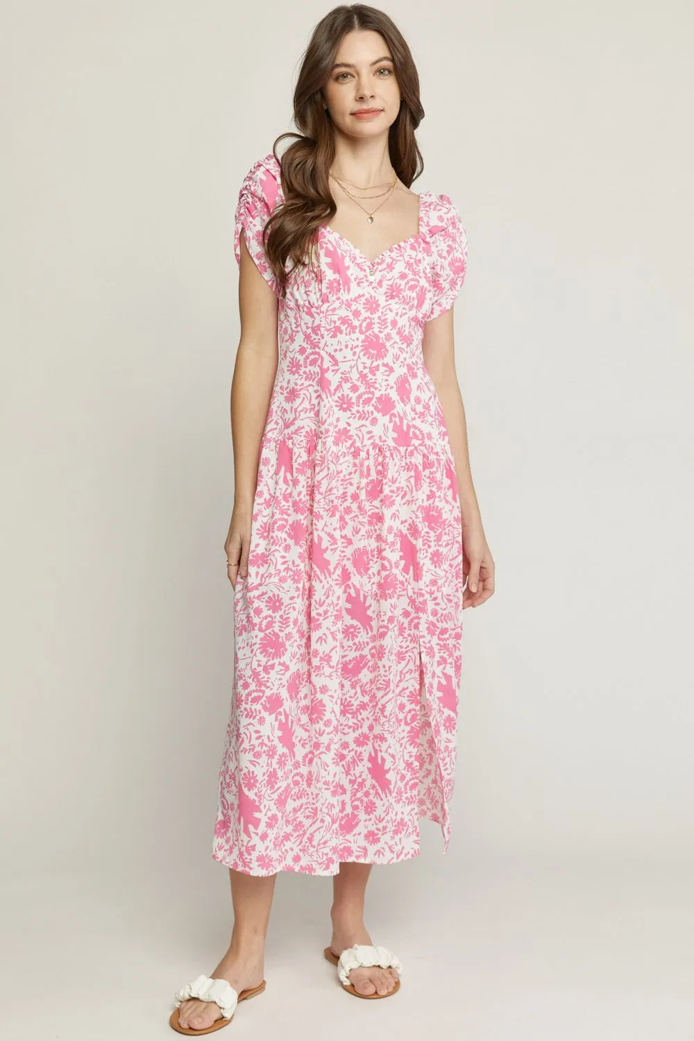 Sweetheart Pink Midi Dress