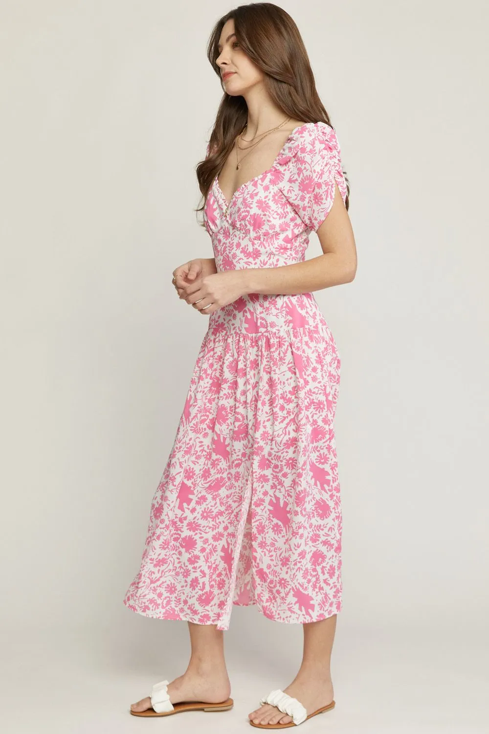 Sweetheart Pink Midi Dress