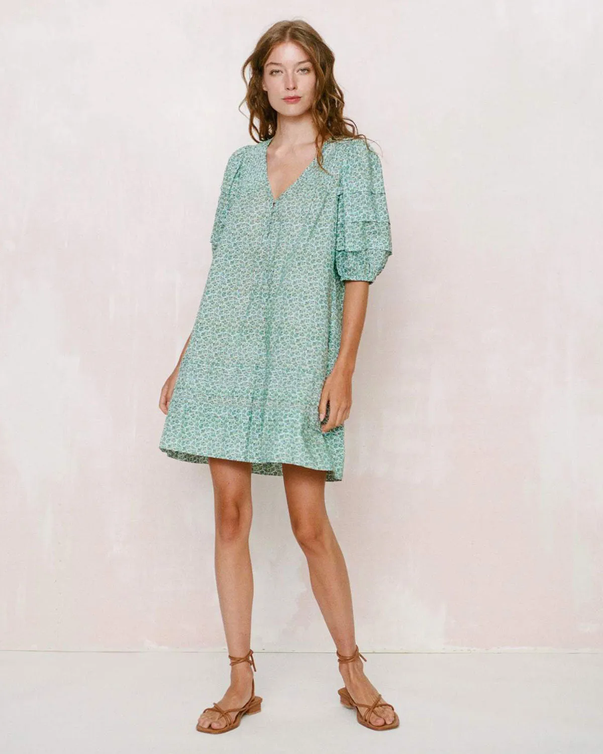 The Michaela Dress | Berry Ditsy Teal