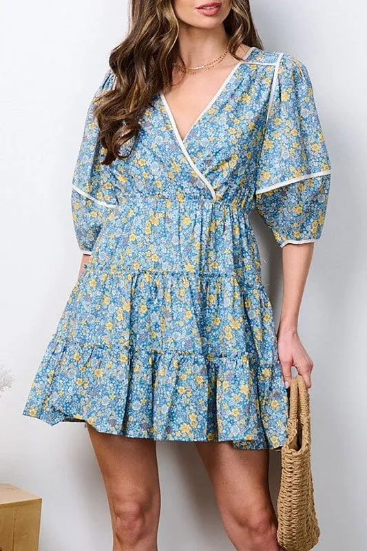 Tie Back Floral Dress