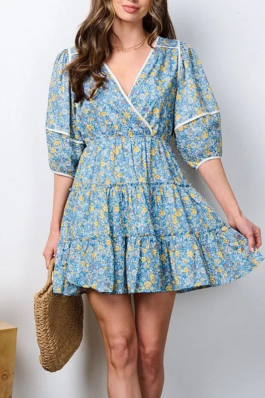 Tie Back Floral Dress