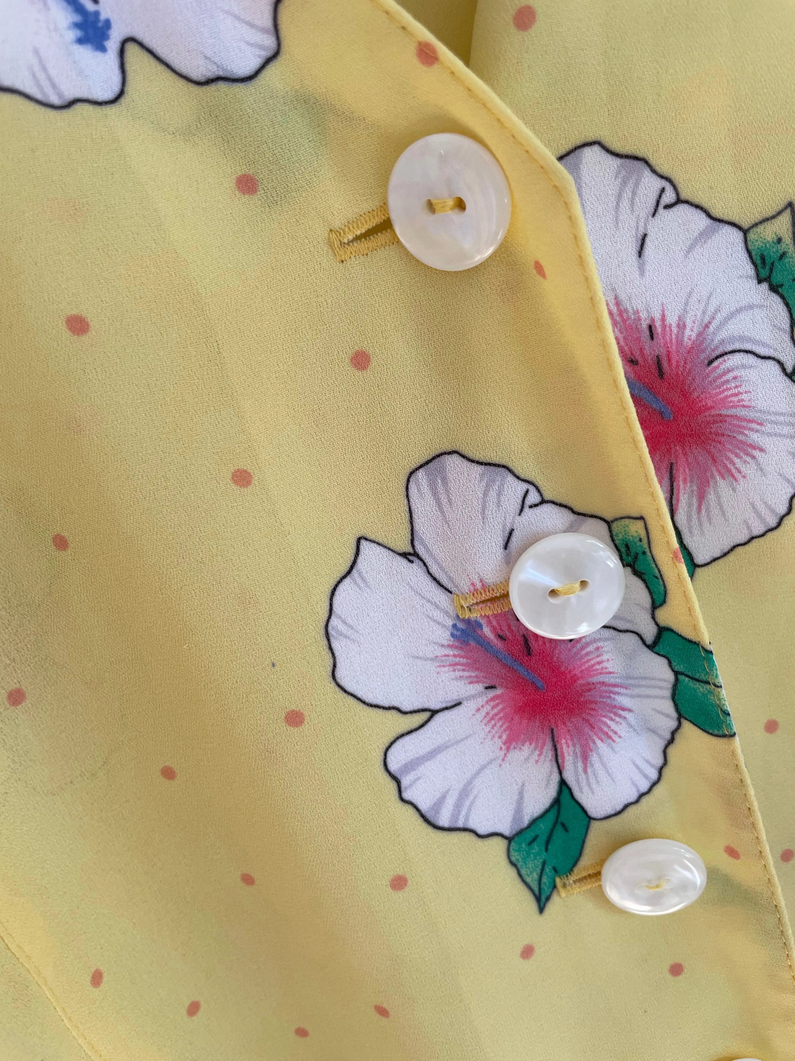 Yellow Semi Sheer Floral Print Dress